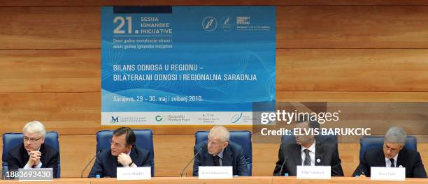 Croatian President, Ivo Josipovic , Chairman of the Bosnian tripartite Presidency, Haris Silajdzic , President of Serbia, Boris Tadic and President...