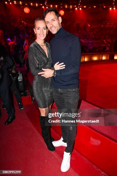 Melissa Hannawald and Sven Hannawald during the Circus Krone Premiere Gala 'Farbenspiel' on December 25, 2023 in Munich, Germany.