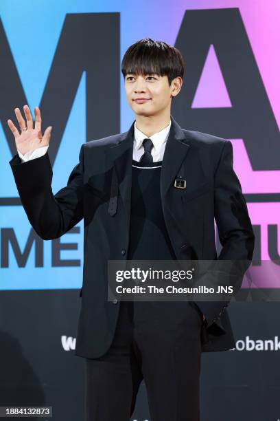 Minho of SHINeeattends the '2023 Melon Music Awards' red carpet event at Inspire Arena in Jung-gu on December 02, 2023 in Incheon, South Korea