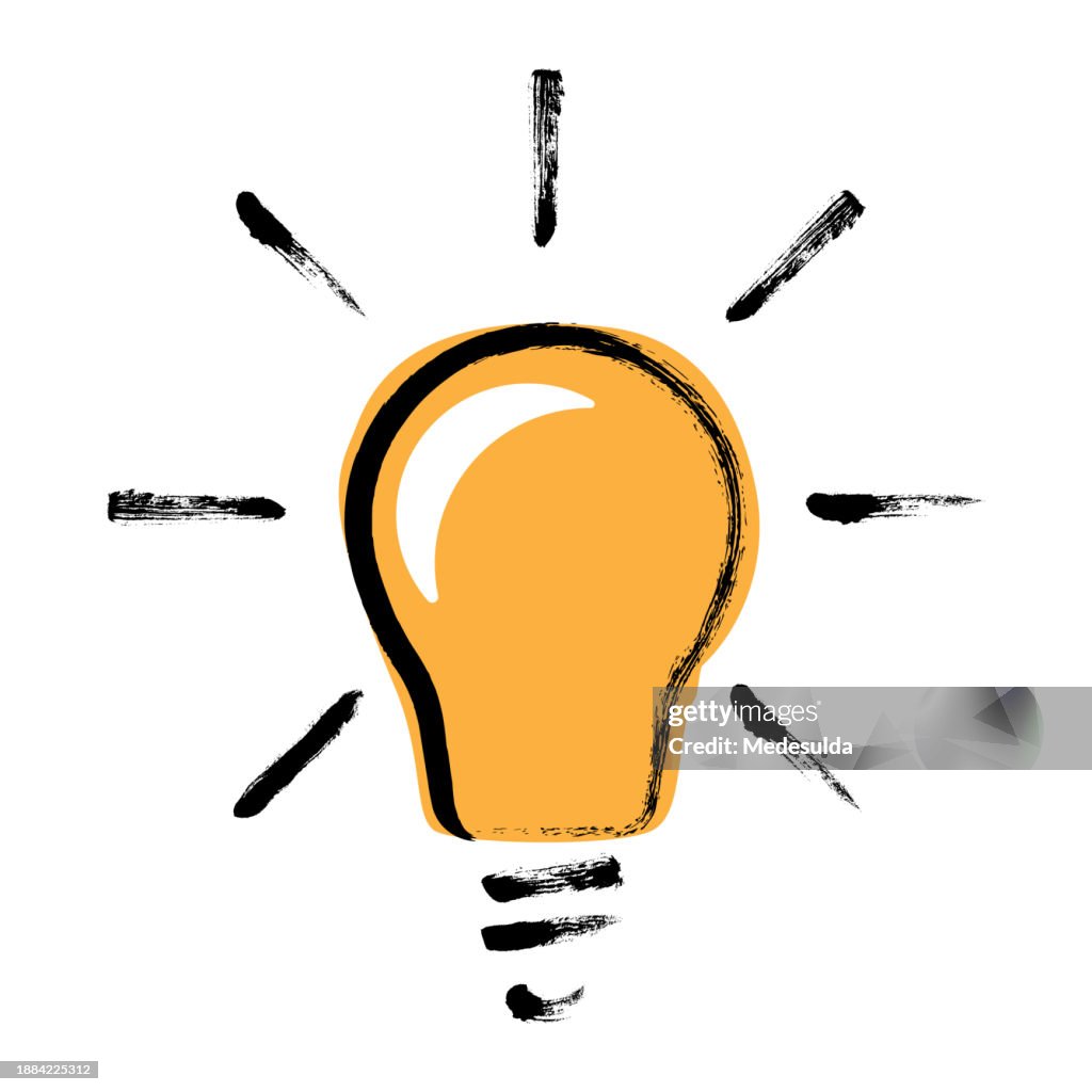Outlined Vector Illustration Of A Light Bulb.