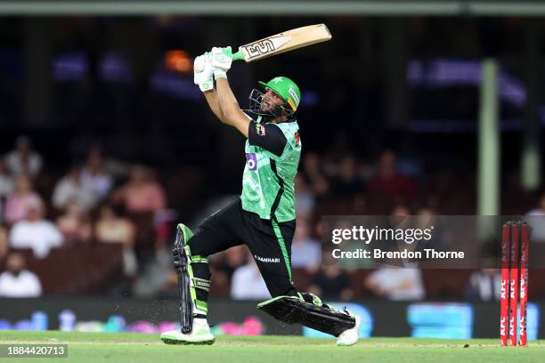 Imad Wasim of the Stars bats during the BBL match between Sydney Sixers and Melbourne Stars at Sydney Cricket Ground, on December 26 in Sydney,...