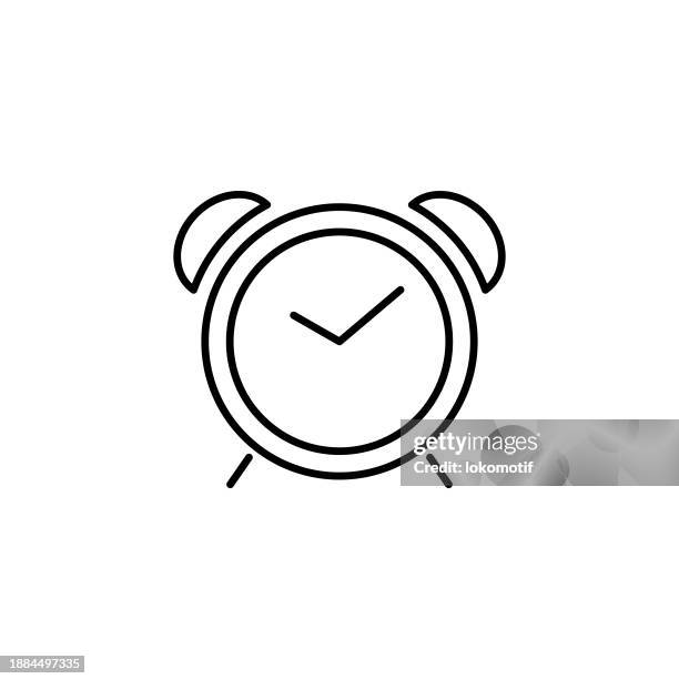 alarm clock line icon with editable stroke. the icon is suitable for web design, mobile apps, ui, ux, and gui design. - night-shift-icon stock illustrations