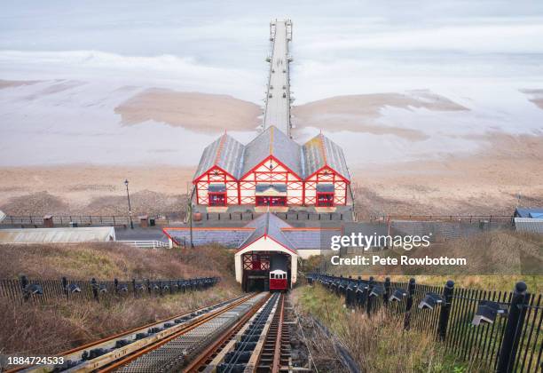 saltburn on sea tramway - saltburn stock pictures, royalty-free photos & images