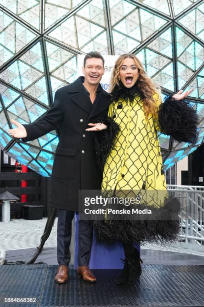 Ryan Seacrest and Rita Ora at the New Year's Rockin' Eve Big Ball Brunch held at EDITION: Times Square on December 29th, 2023 in New York City, New...