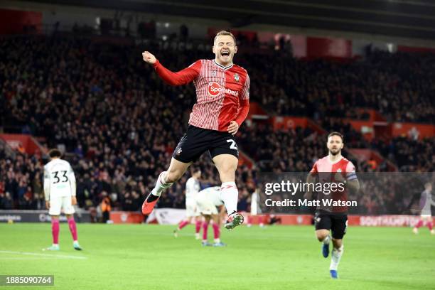 Ryan Fraser of Southampton celebrates after scoring the third goal of the game during the Sky Bet Championship match between Southampton FC and...
