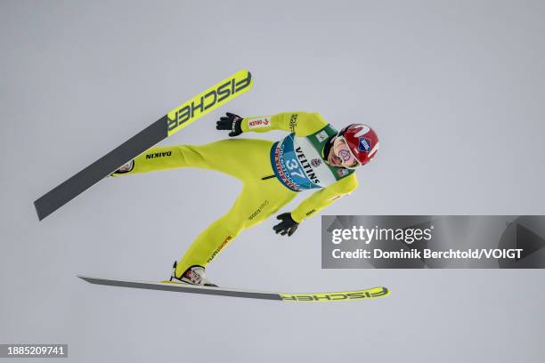 Kamil Stoch of Poland competes during the FIS World Cup Ski Jumping Four Hills Tournament Men Individual HS137 on December 29, 2023 in Oberstdorf,...