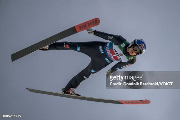 Andreas Wellinger of Germany competes during the FIS World Cup Ski Jumping Four Hills Tournament Men Individual HS137 on December 29, 2023 in...