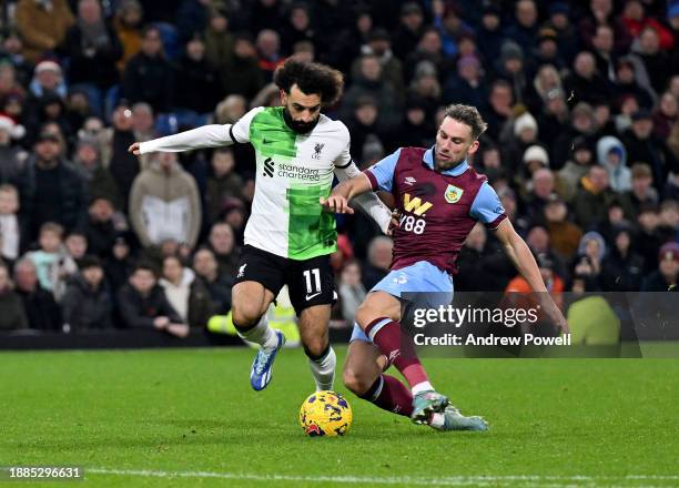 Mohamed Salah of Liverpool during the Premier League match between Burnley FC and Liverpool FC at Turf Moor on December 26, 2023 in Burnley, England.