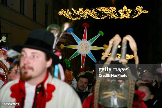 Participants are walking through the city streets in a traditional carol procession, ending the Year of Tetmajer, in Krakow, Poland, on December 28,...