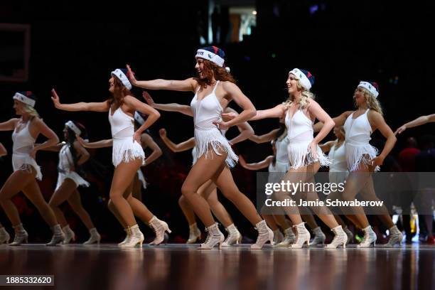 The Nuggets Dancers perform at Ball Arena on December 25, 2023 in Denver, Colorado. NOTE TO USER: User expressly acknowledges and agrees that, by...