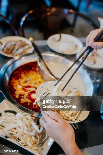 korean style shabu shabu hotpot, bristol, england, united kingdom - korean food stock pictures, royalty-free photos & images
