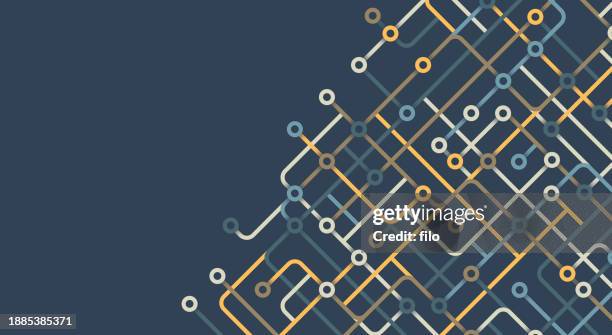 ilustrações, clipart, desenhos animados e ícones de inteligência artificial linhas abstratas fundo - estrada urbana