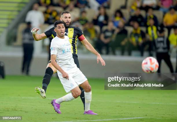 Karim Benzema of Al-Ittihad during the Saudi Pro League match between Al-Ittihad and Al-Nassr at Prince Abdullah Al Faisal Stadium on December 26,...