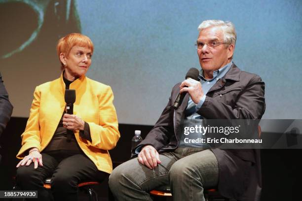 Catherine Wyler and David Wyler seen at Netflix Original Documentary Series "Five Came Back" Q&A panel at the Samuel Goldwyn Theater on Monday, May...