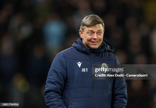 Blackburn Rovers manager Jon Dahl Tomasson watches on during the Sky Bet Championship match between Hull City and Blackburn Rovers at MKM Stadium on...