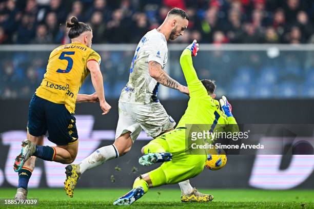 Marko Arnautovic of Inter scores a goal during the Serie A TIM match between Genoa CFC and FC Internazionale at Stadio Luigi Ferraris on December 29,...