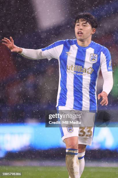 Yuta Nakayama of Huddersfield Town gestures during the Sky Bet Championship match between Huddersfield Town and Middlesbrough at John Smith's Stadium...