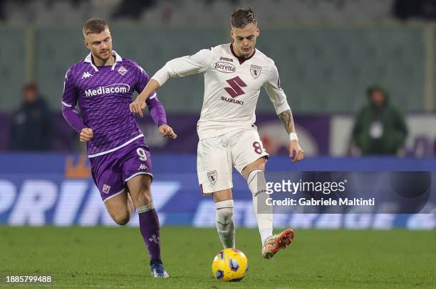 Ivan Ilic of Torino FC in action during the Serie A TIM match between ACF Fiorentina and Torino FC at Stadio Artemio Franchi on December 29, 2023 in...