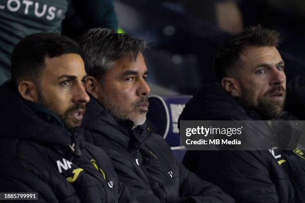 David Wagner, Manager of Norwich City during the Sky Bet Championship match between Millwall and Norwich City at The Den on December 29, 2023 in...