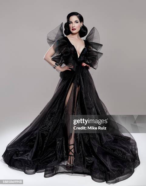 Burlesque dancer Dita Von Teese is photographed for Photobook Magazine on July 22, 2022 in Los Angeles, California.