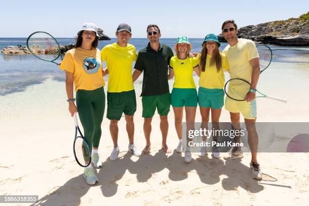 Ajla Tomljanovic, Alex de Minaur, John Millman, Storm Hunter, Ellen Perez and Matt Ebden of Team Australia pose for team photo on Rottnest Island...