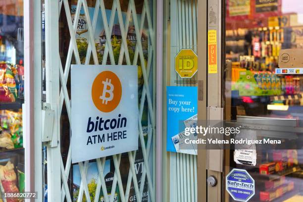 bitcoin atm sign - atm stock pictures, royalty-free photos & images