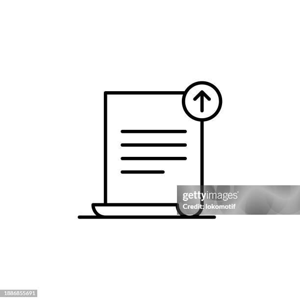 upload document line icon with editable stroke. the icon is suitable for web design, mobile apps, ui, ux, and gui design. - computer file stock illustrations