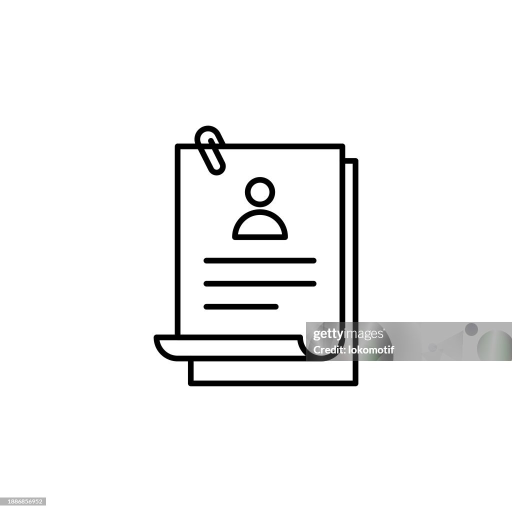CV Line Icon with Editable Stroke. The Icon is suitable for web design, mobile apps, UI, UX, and GUI design.