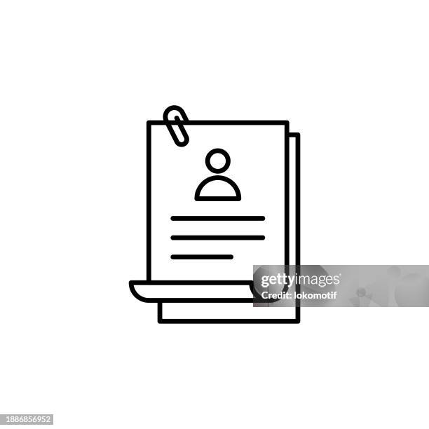 cv line icon with editable stroke. the icon is suitable for web design, mobile apps, ui, ux, and gui design. - cv stock illustrations