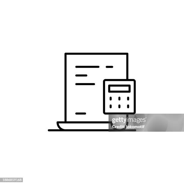 tax form line icon with editable stroke. the icon is suitable for web design, mobile apps, ui, ux, and gui design. - checking bills stock illustrations