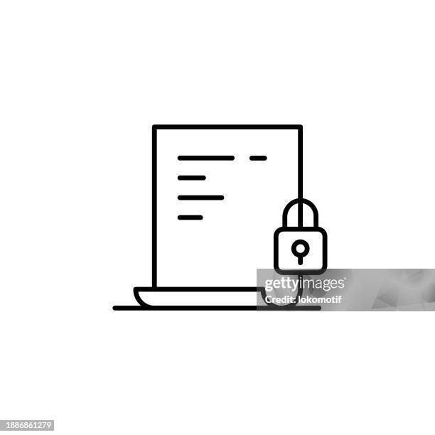 confidentiality agreement line icon with editable stroke. the icon is suitable for web design, mobile apps, ui, ux, and gui design. - confidentiality agreement stock illustrations