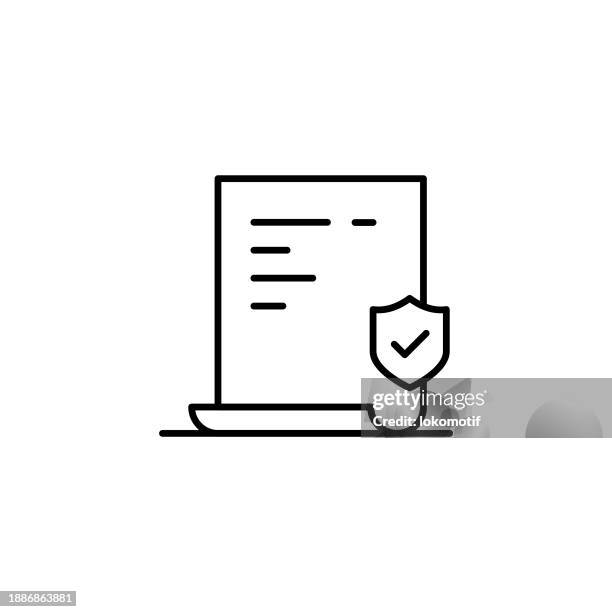 insurance policy line icon with editable stroke. the icon is suitable for web design, mobile apps, ui, ux, and gui design. - confidentiality agreement stock illustrations