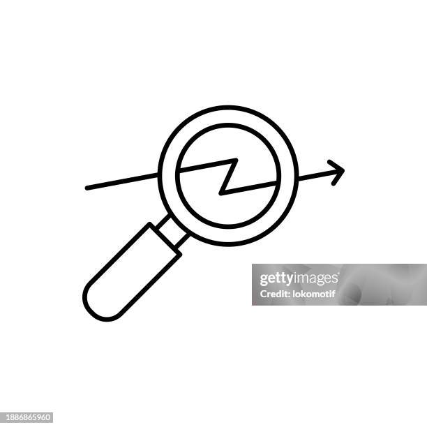 financial analysis line icon with editable stroke. the icon is suitable for web design, mobile apps, ui, ux, and gui design. - quality control approved stock illustrations