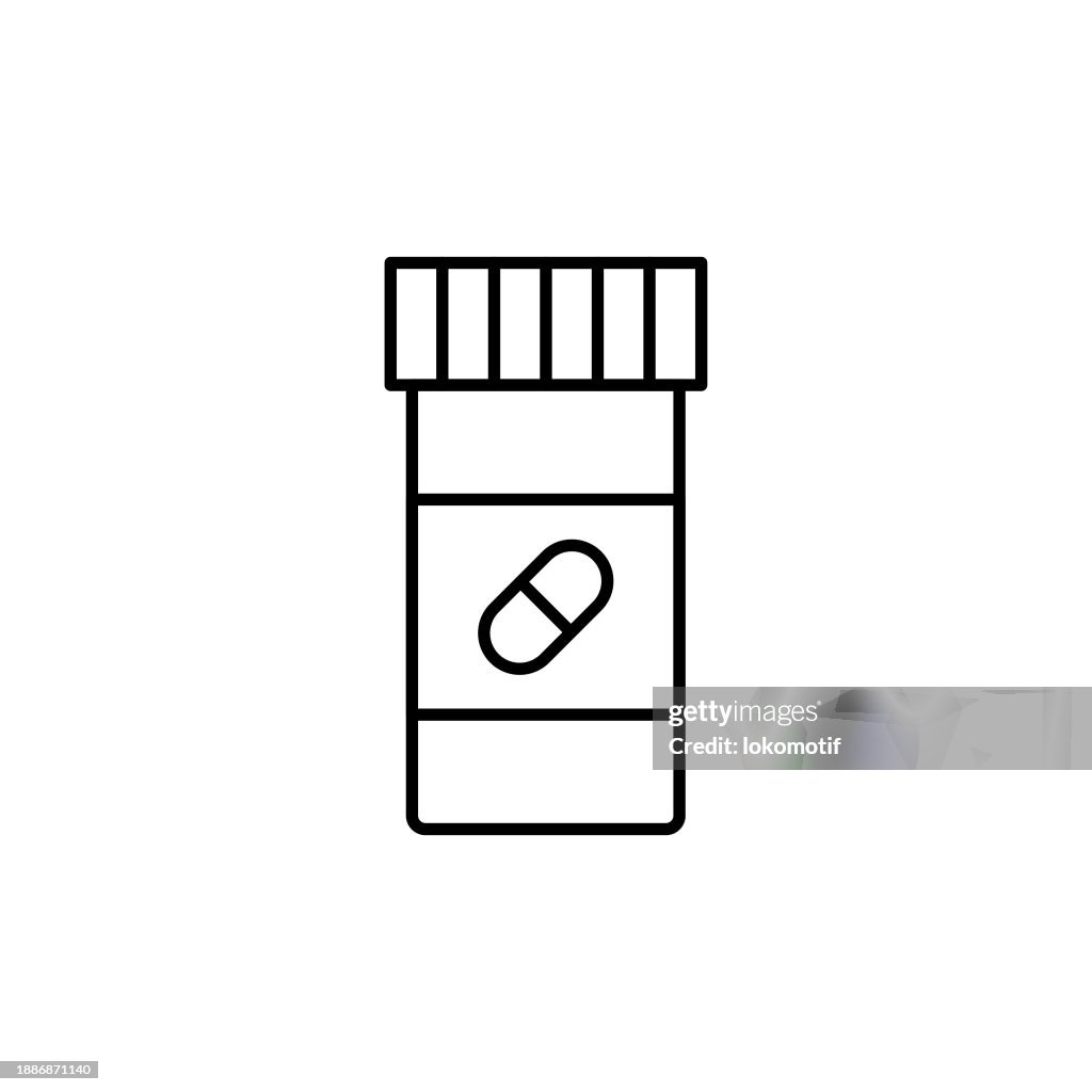 Natural Supplement Line Icon with Editable Stroke. The Icon is suitable for web design, mobile apps, UI, UX, and GUI design.