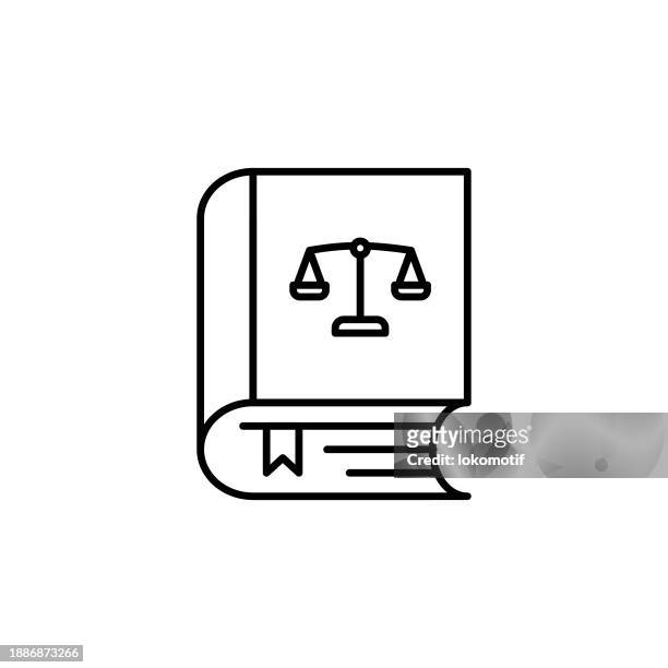 constitution law book line icon with editable stroke. the icon is suitable for web design, mobile apps, ui, ux, and gui design. - lady justice technology stock illustrations