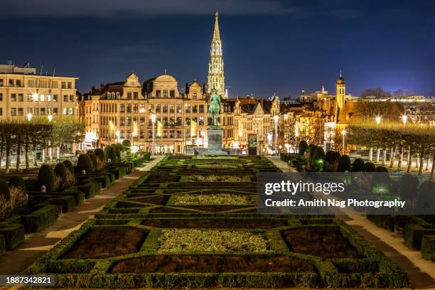 mont des arts - town hall tower stock pictures, royalty-free photos & images