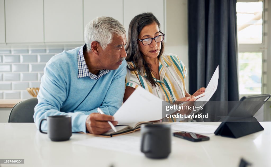 Couple reviewing finances