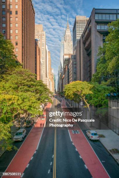 cityscape of new york city seen from 42nd street, usa - manhattan center stock pictures, royalty-free photos & images