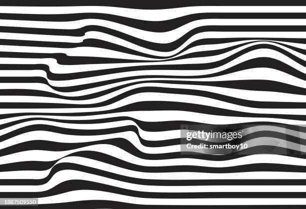 abstract distorted shapes pattern - black and white - mindfulness background stock illustrations