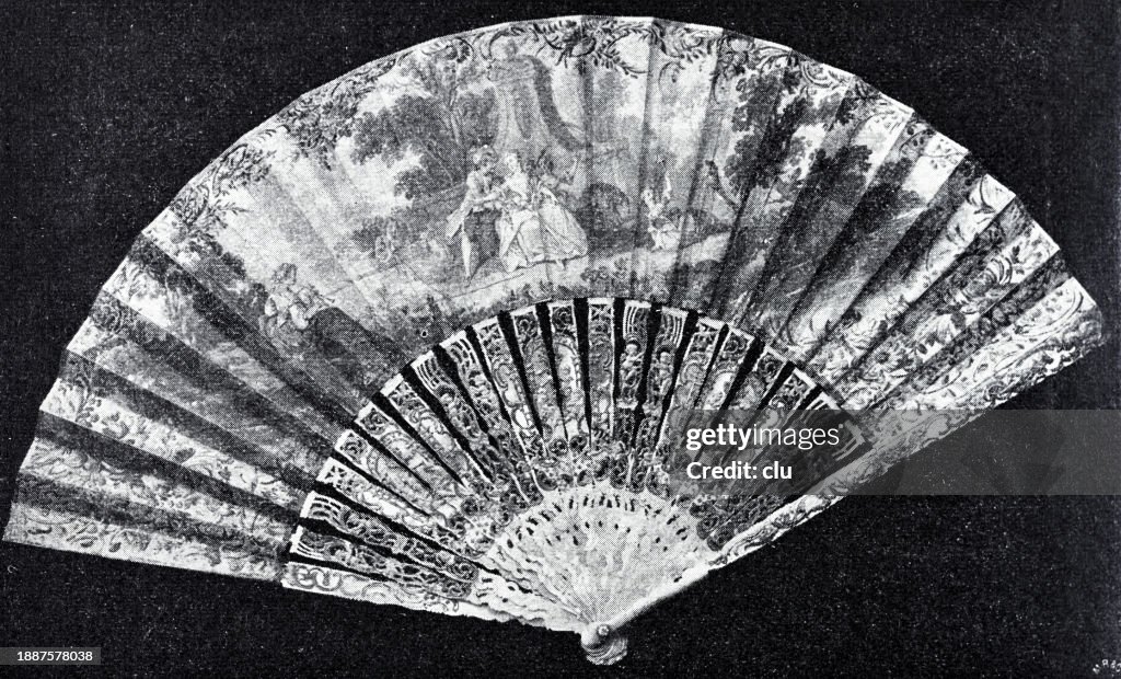 Rococo fan painted on gooseneck