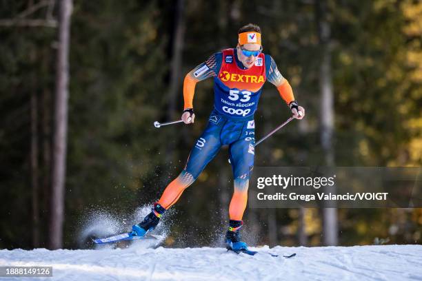 Andrew Musgrave of United Kingdom in action during the FIS World Cup Cross - Country Tour de Ski Individual Sprint Qualification on December 30, 2023...