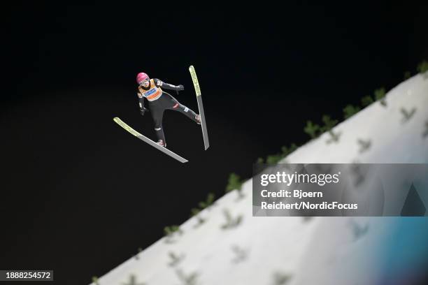 Josephine Pagnier of France competes during the FIS World Cup Ski Jumping Women Individual HS142 on December 30, 2023 in Garmisch-Partenkirchen,...