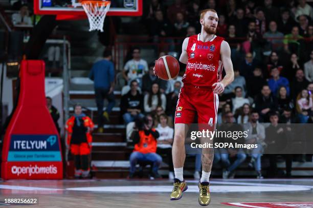 Niccolo Mannion of Pallacanestro Varese OpenJobMetis seen in action during the LBA Lega Basket Serie A 2023/24 Regular Season game between...
