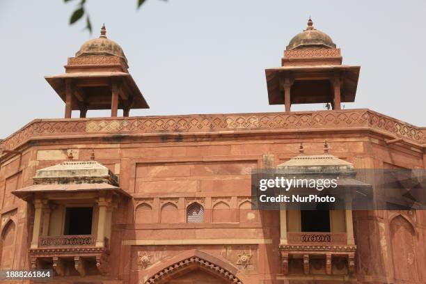 The gateway to the Jodha Bai Mahal at the royal palace is being seen in Fatehpur Sikri, Uttar Pradesh, India, on May 6, 2022. Fatehpur Sikri, founded...