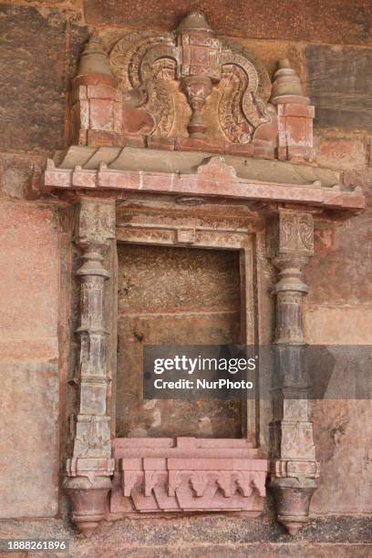 Niche that once held a Hindu deity is currently situated in a Hindu-style temple within the Jodha Bai Mahal palace, which the queen used for worship,...