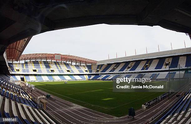 General view of Estadio Municipal de Riazor GV before the European Champions League Second stage Group D match between Deportivo La Coruna and...