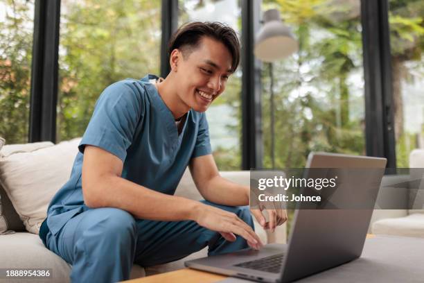 man getting dressed for his job - nurse silence stock pictures, royalty-free photos & images