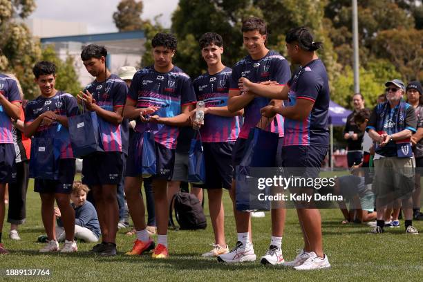 During a Melbourne Rebels Open Training Session at Gosch's Paddock on December 16, 2023 in Melbourne, Australia.