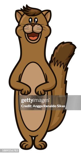 weasel cartoon - weasel stock illustrations