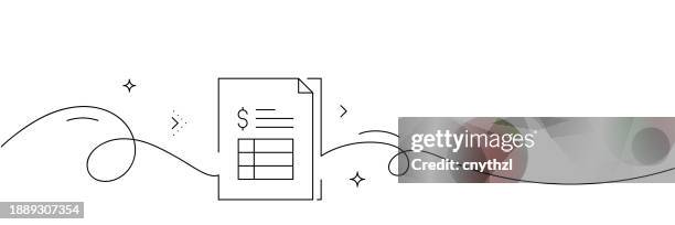 continuous line drawing of invoice icon. hand drawn symbol vector illustration. - invoice template stock illustrations